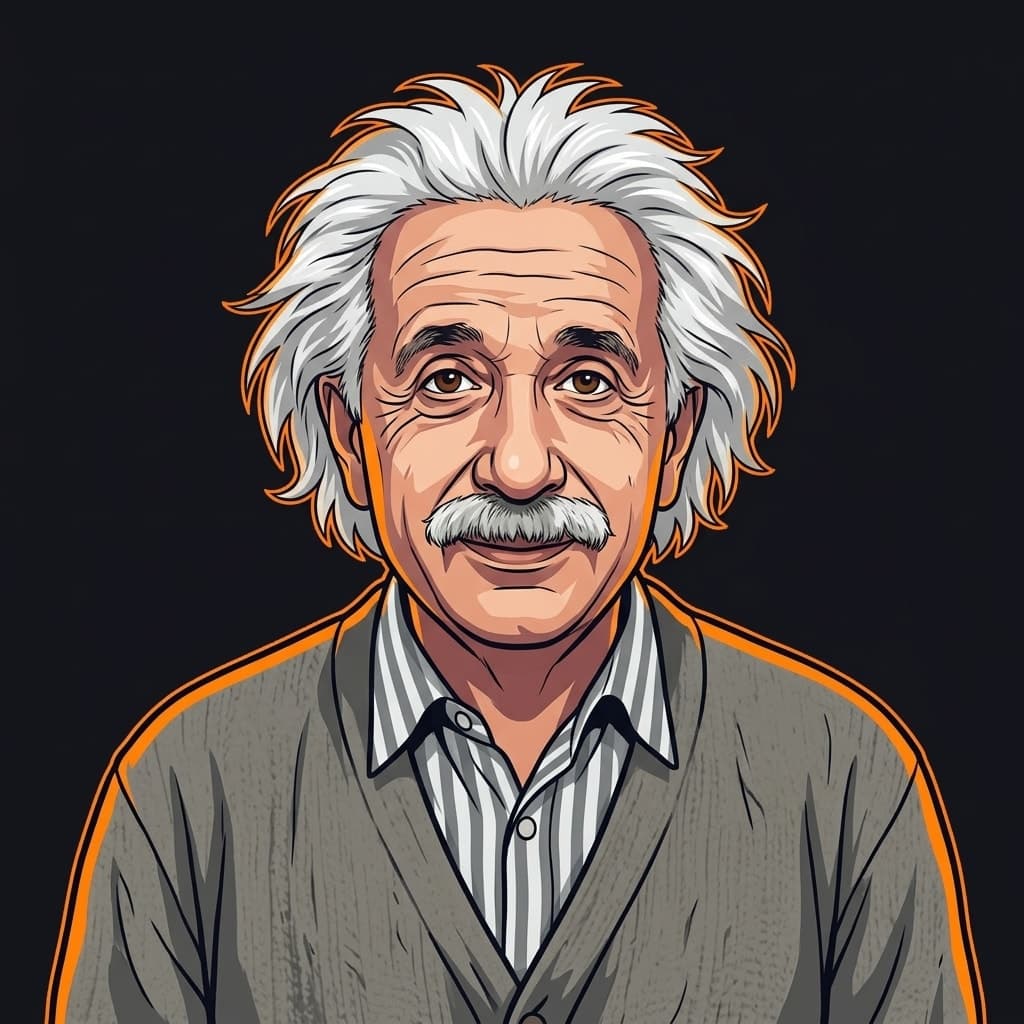 Albert Einstein, AI portrayal of a historical figure