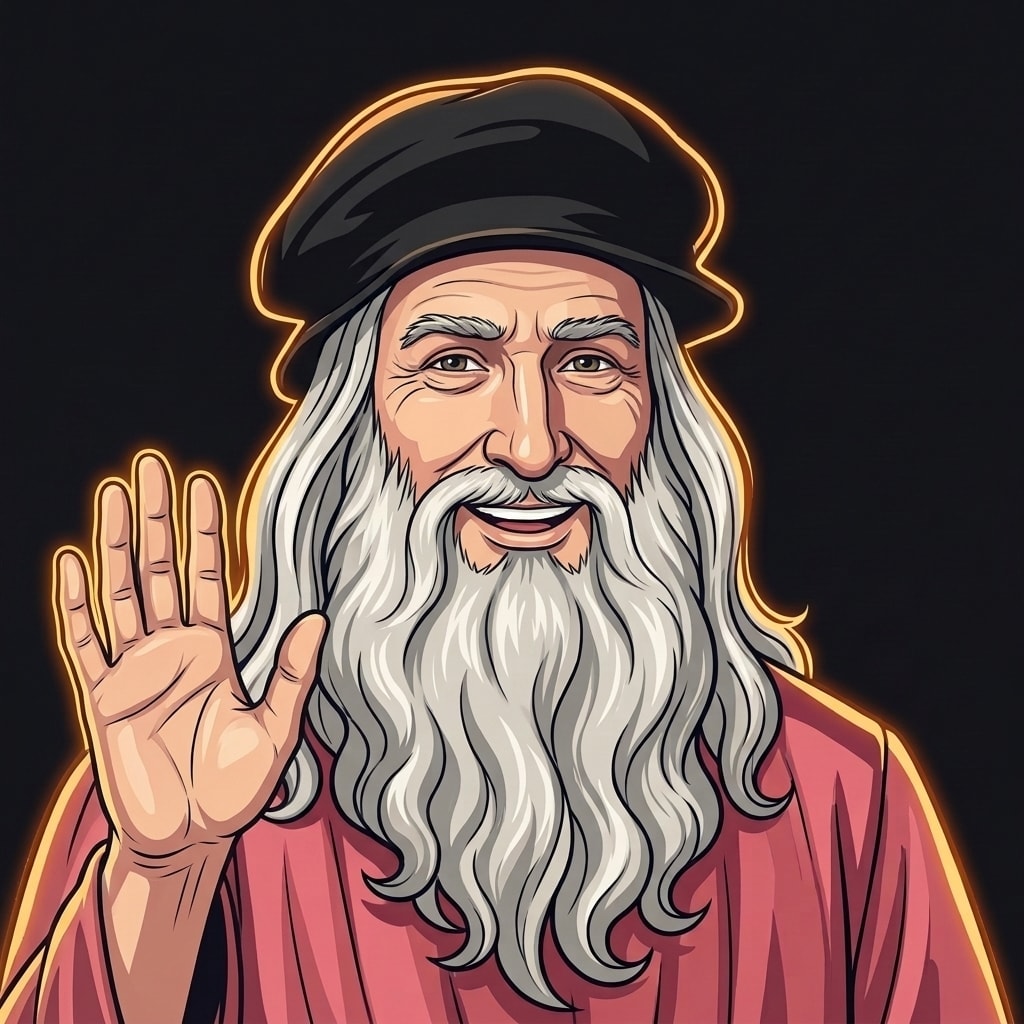 Leonardo da Vinci, drawn in the Trivana cast style